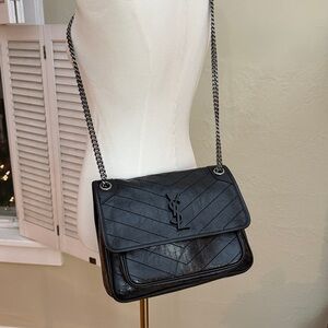 NWT! 
Yves Saint Laurent Black Quilted Leather Crossbody Bag